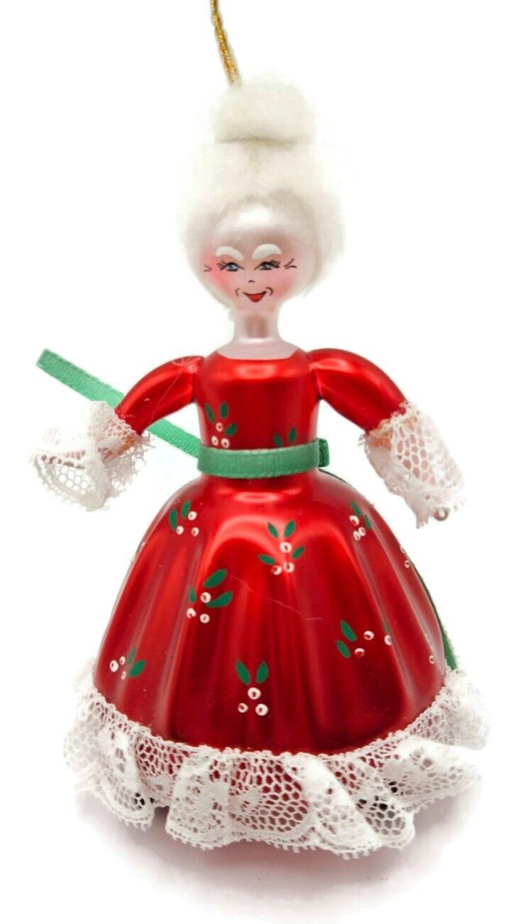 Soffieria De Carlini Mrs Claus Holiday Holly Dress Italian Christmas Ornament