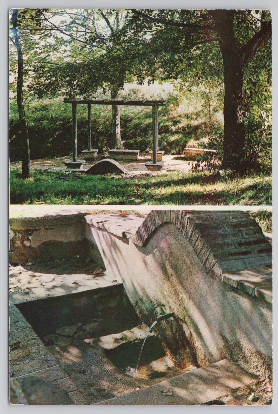 Sant Hilari Sacalm Spain, Font del Ferro Fountain Multi View, Vintage Postcard