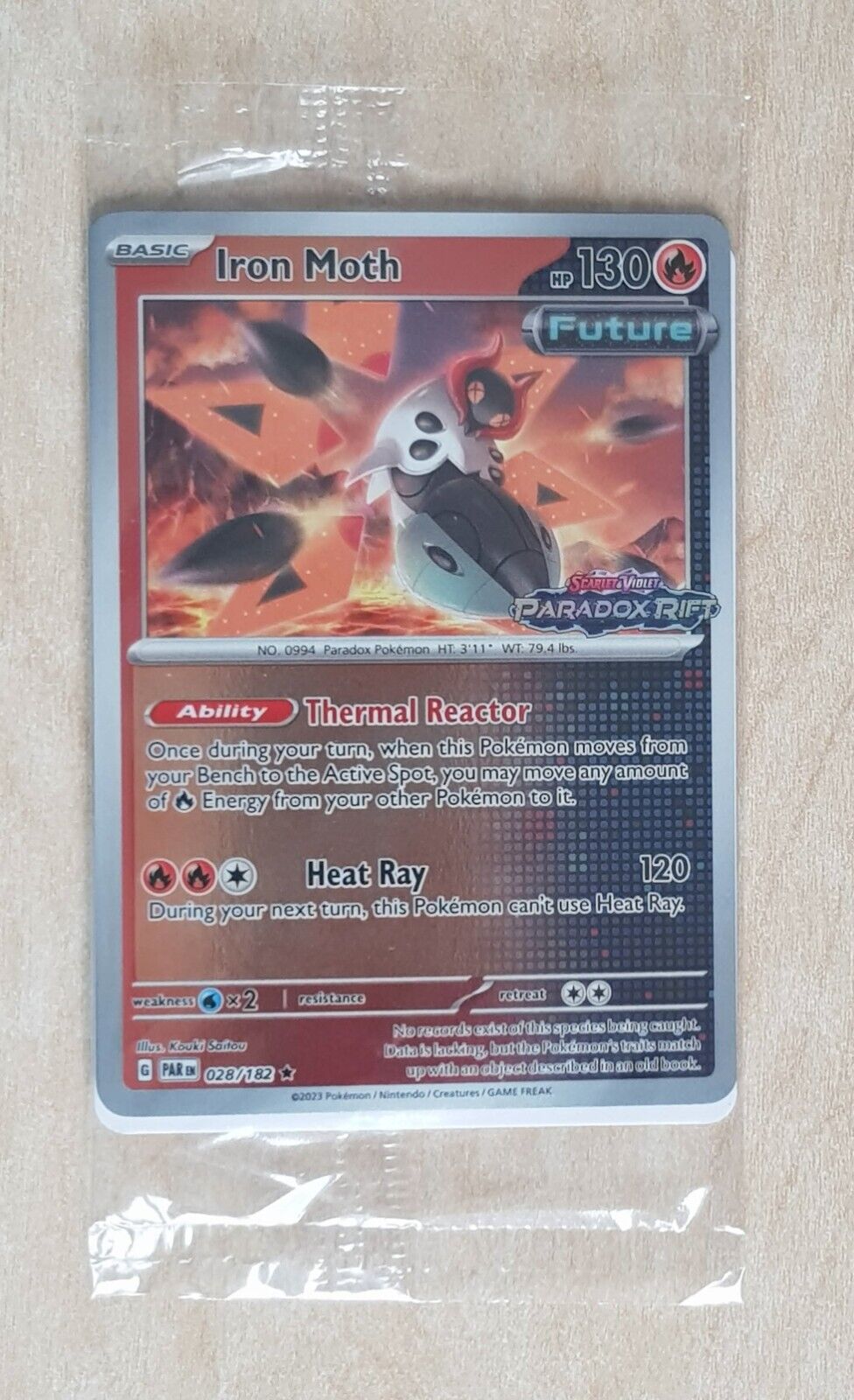 Iron Moth 028/182 Paradox Rift - Stamped Sealed Pokemon Promo Card
