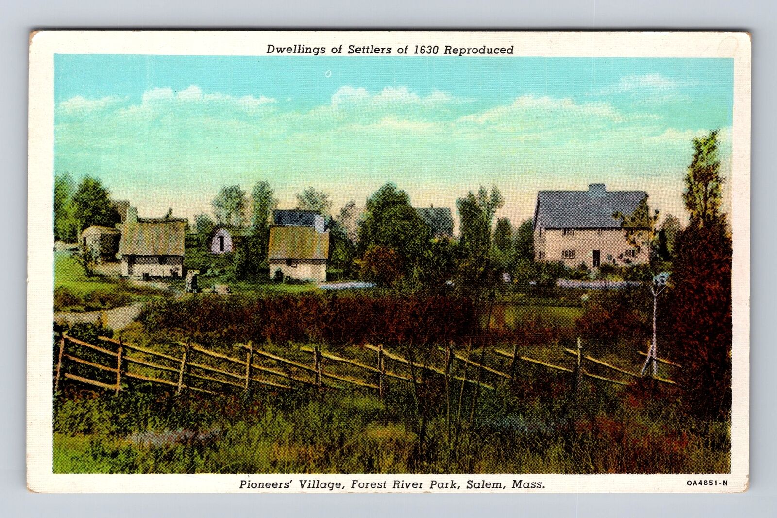 Salem MA-Massachusetts, Forest River Park, Pioneers' Village, Vintage Postcard
