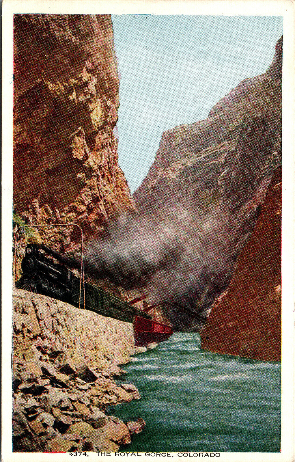 1920s View of The Royal Gorge Colorado Vintage Postcard