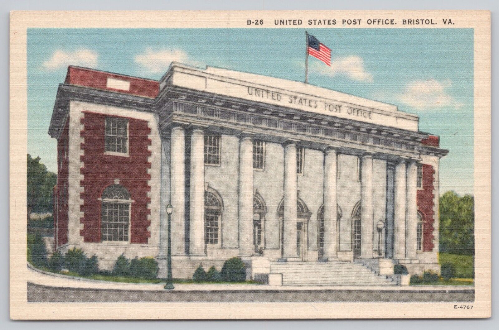 Bristol Virginia, US Post Office, Vintage Postcard