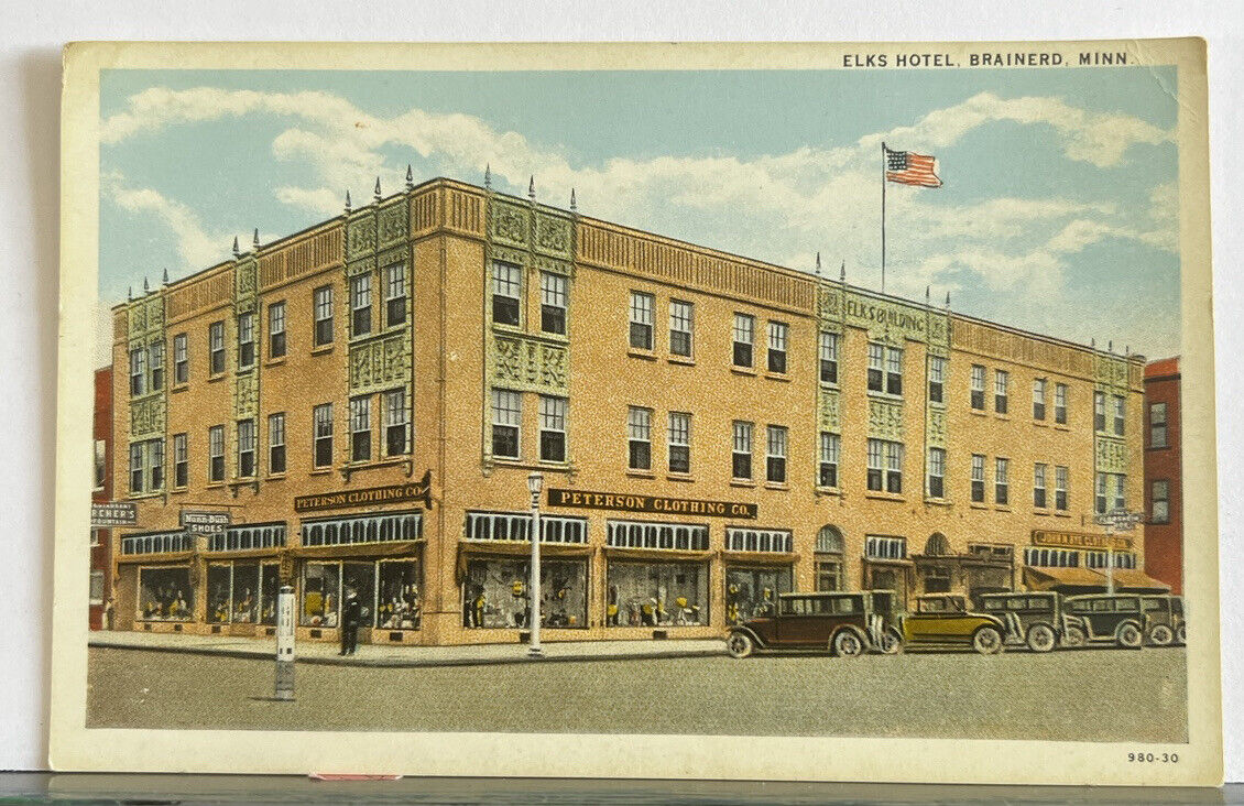 Vintage Postcard Elks Hotel Brainerd Minnesota Ephemera Unused