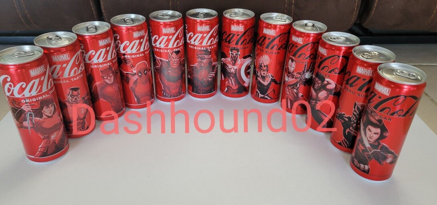 Puerto Rico Coca Cola MARVEL Limited Edition Coke Cans 2024 🇵🇷 Complete Set