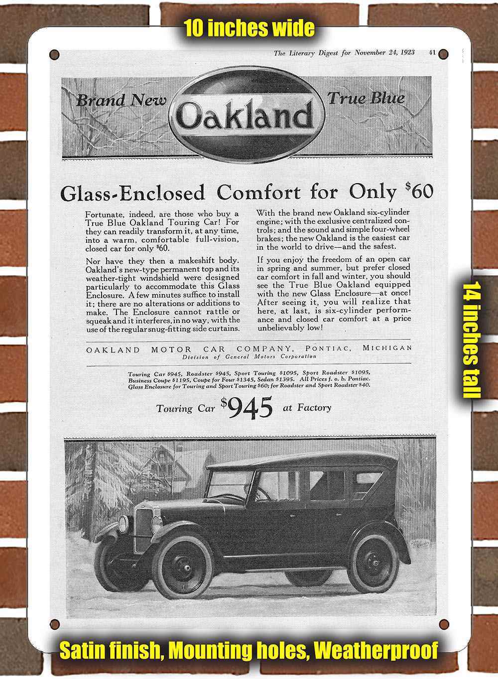 Metal Sign - 1923 Oakland True Blue- 10x14 inches