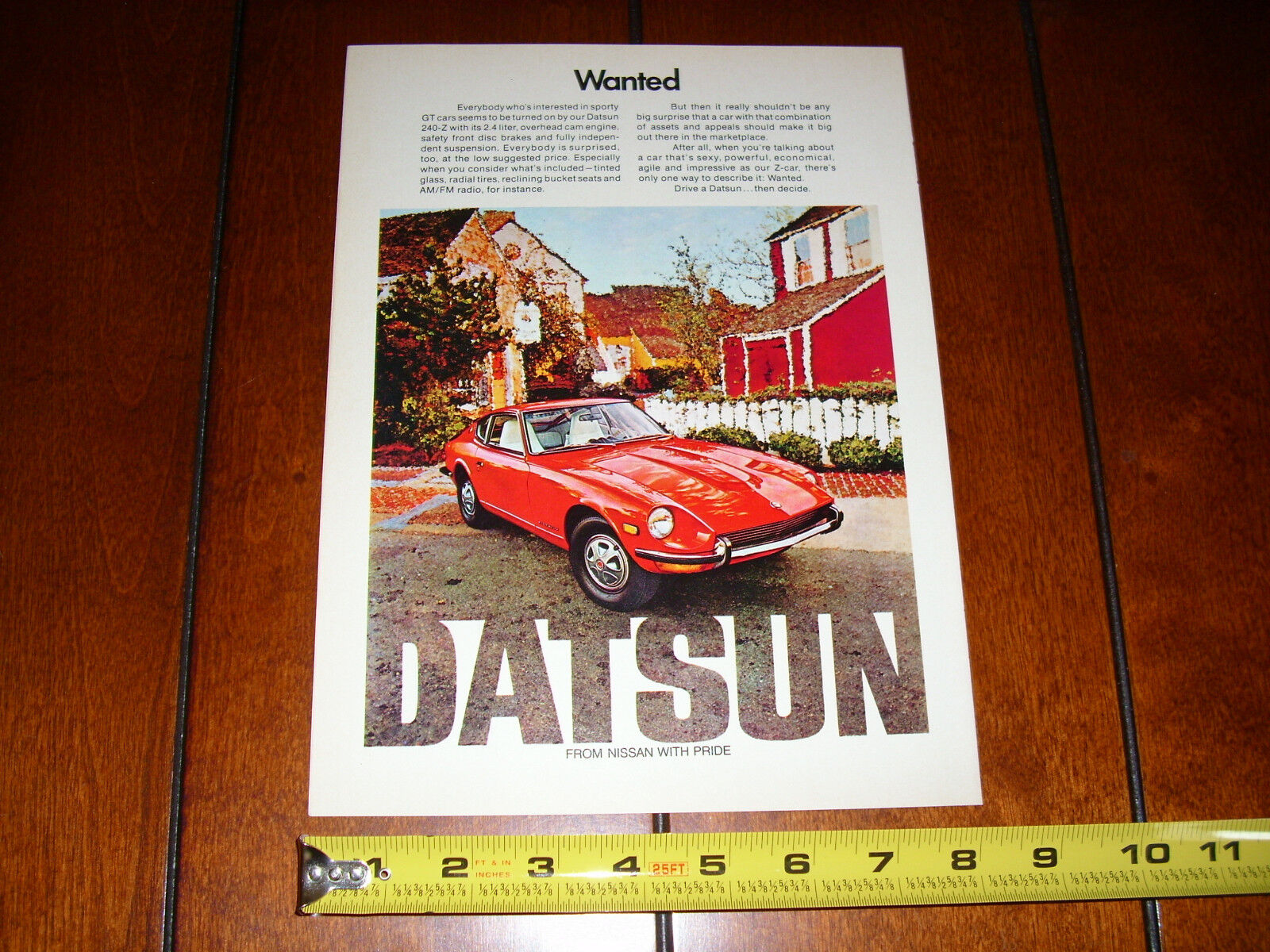 1972 DATSUN 240Z ORIGINAL AD