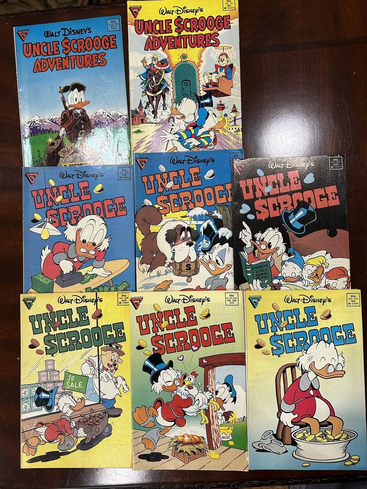 Lot of 8 Uncle Scrooge Comics (Gladstone) F/VF Classic Covers