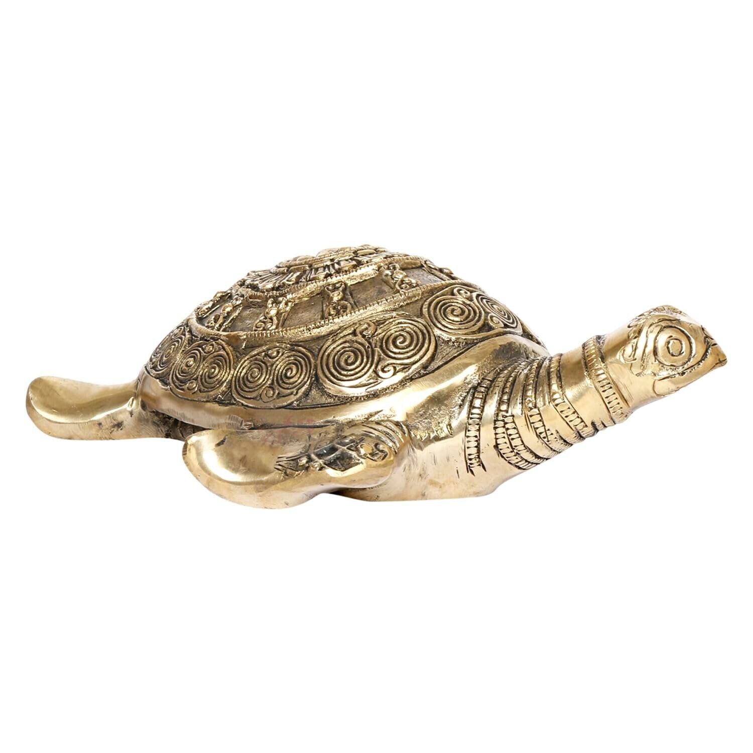 Gold Brass Tortoise Symbol of Prosperity and Longevity Home Decor Figurine Idol