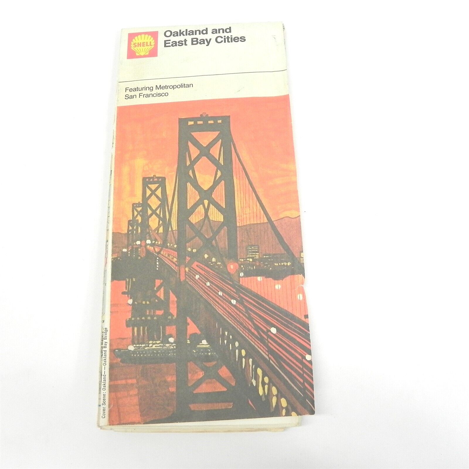 VINTAGE 1972 SHELL OIL COMPANY MAP OF OAKLAND & EAST BAY CITIES TOURING GUIDE