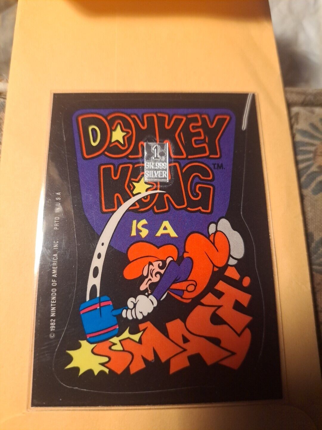 1 Grain Silver Bar Donkey Kong Card.limited 1982