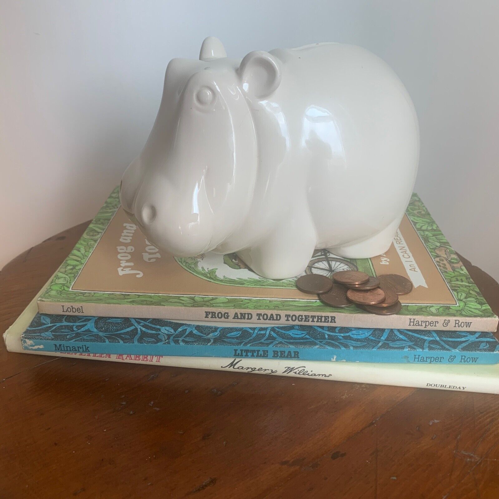 Tiffany & Co White Ceramic Pottery Hippo Piggy Bank Vintage 1977
