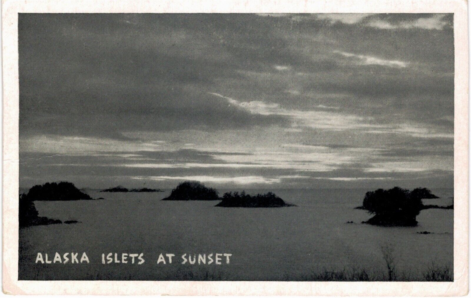Alaska AK Islets at Sunset 1960  Unused 