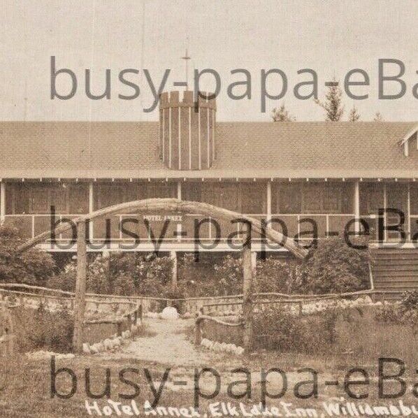 1930 RPPC Hotel Annex Elk Lake Inn Williamsburg Whitewater Township Postcard