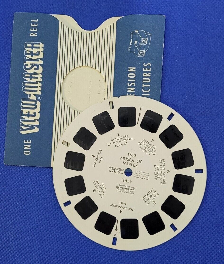 Sawyer's 1959 Vintage view-master Reel 1613 Musea of Naples Italy