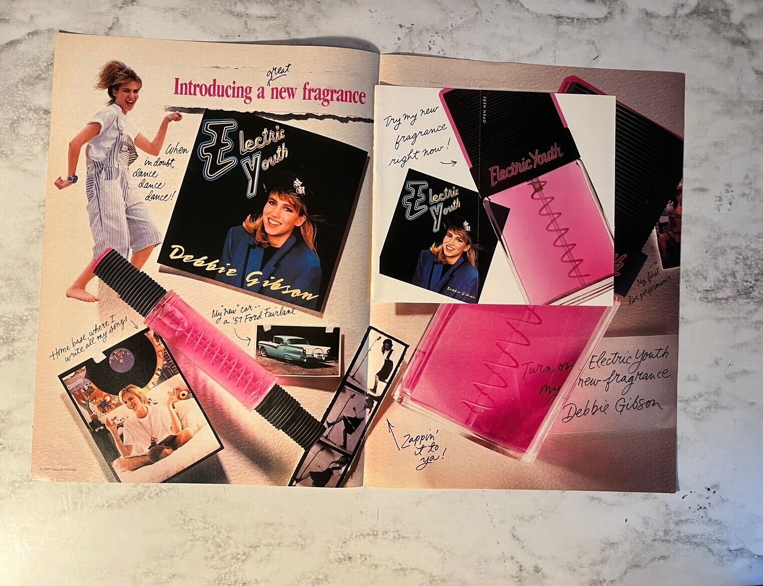 Vintage 1989 Debbie Gibson Electric Youth Perfume Ad From 80’s Teen Magazine.
