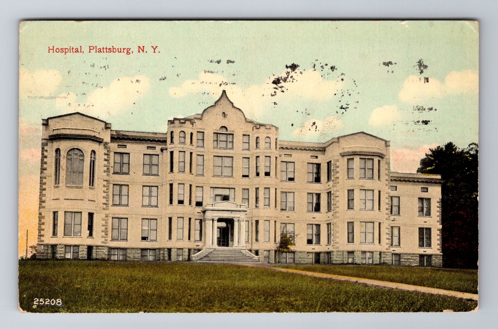 Plattsburg NY-New York, Hospital, c1914 Antique Vintage Souvenir Postcard