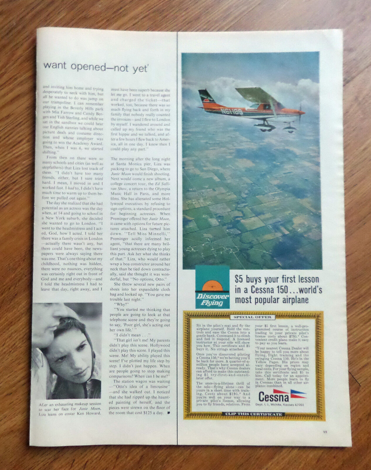 1969 Cessna 150 Airplane Ad $5 Buys your First Lesson in a Cessna 150