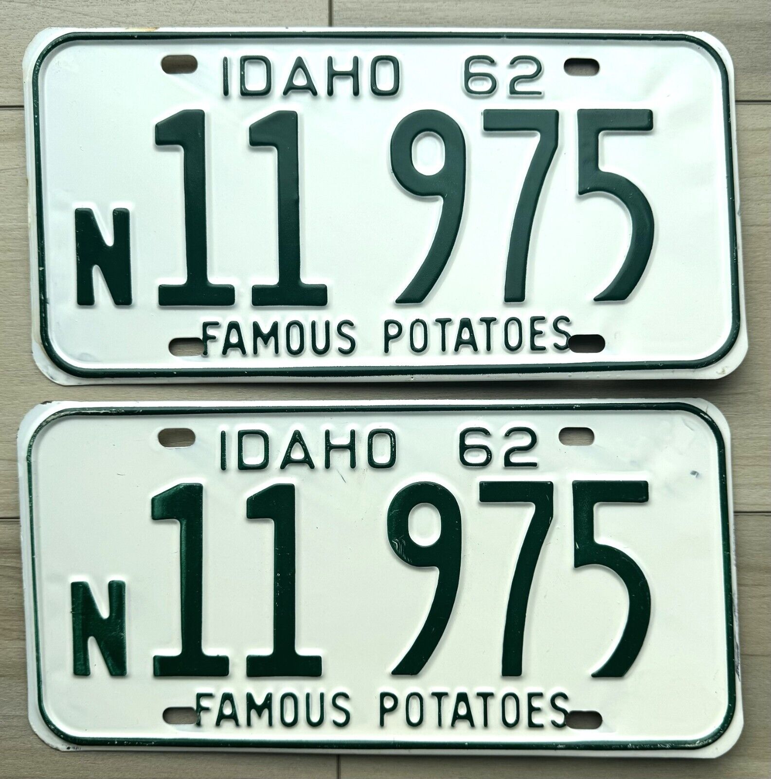 1962 Idaho License Plate Pair - Nice Original Paint
