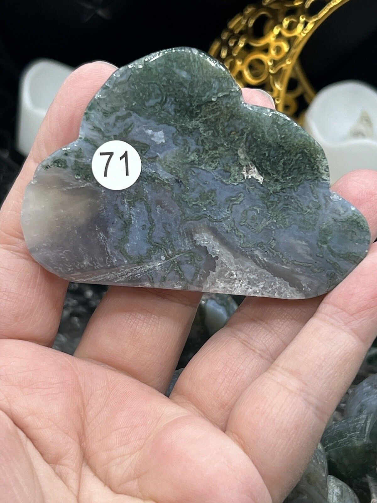Natural Awesome Moss Agate Clouds druzy reds mossy L@@k 