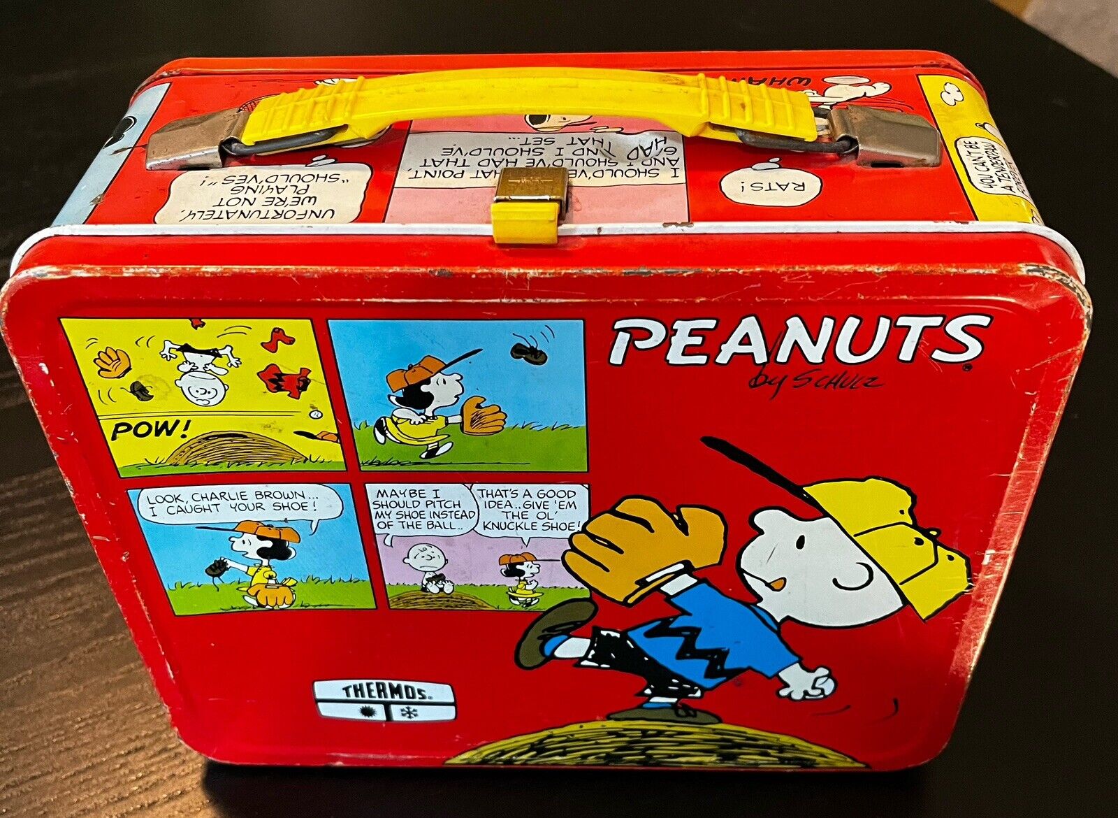 vintage Peanuts lunch box Thermos brand, in good shape for its age, lovingly use