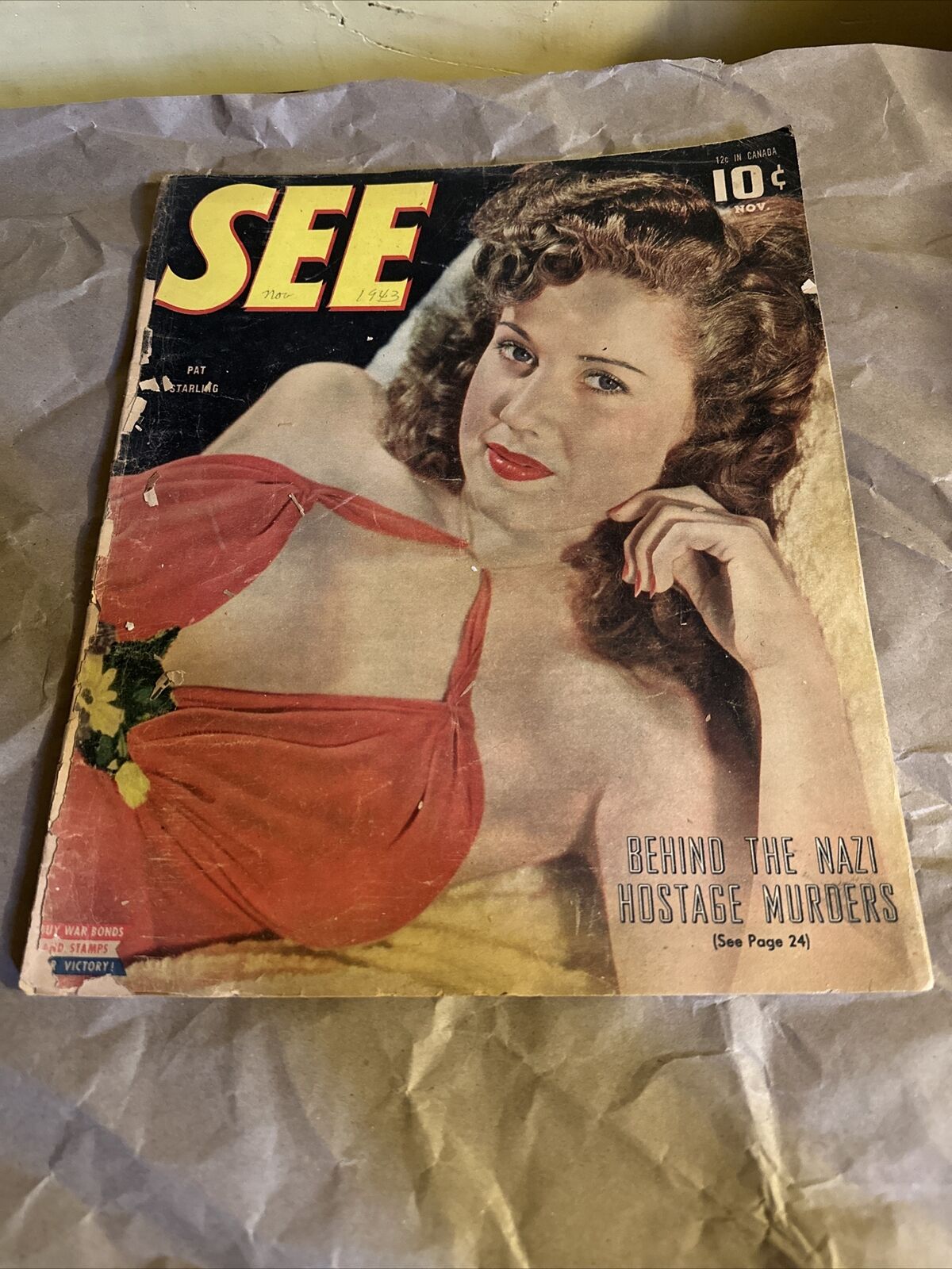See Magazine Vol 2 #6 November 1943 Vintage Pat Starling Girl Photo Cover