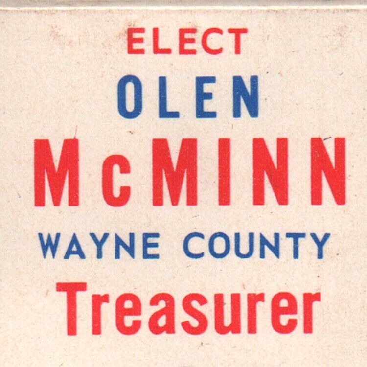 1970s Olen Francis McMinn Wayne County Treasurer Richmond Indiana Republican