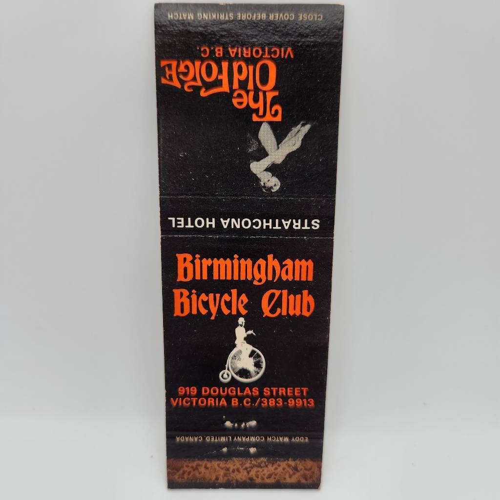 Vintage Matchbook The Old Forge Birmingham Bicycle Club Victoria British Columbi