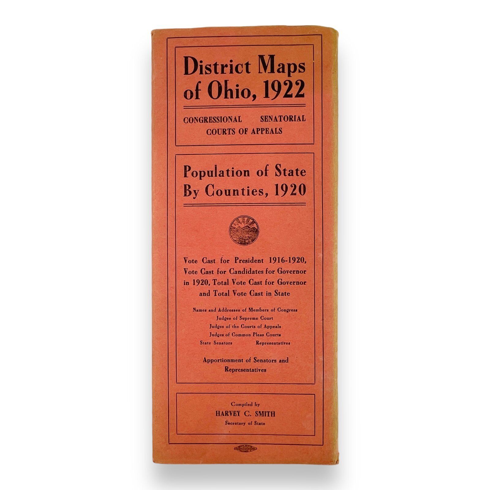 1916 and 1920 Ohio County Vote Maps Including Woodrow Wilson and Warren Harding