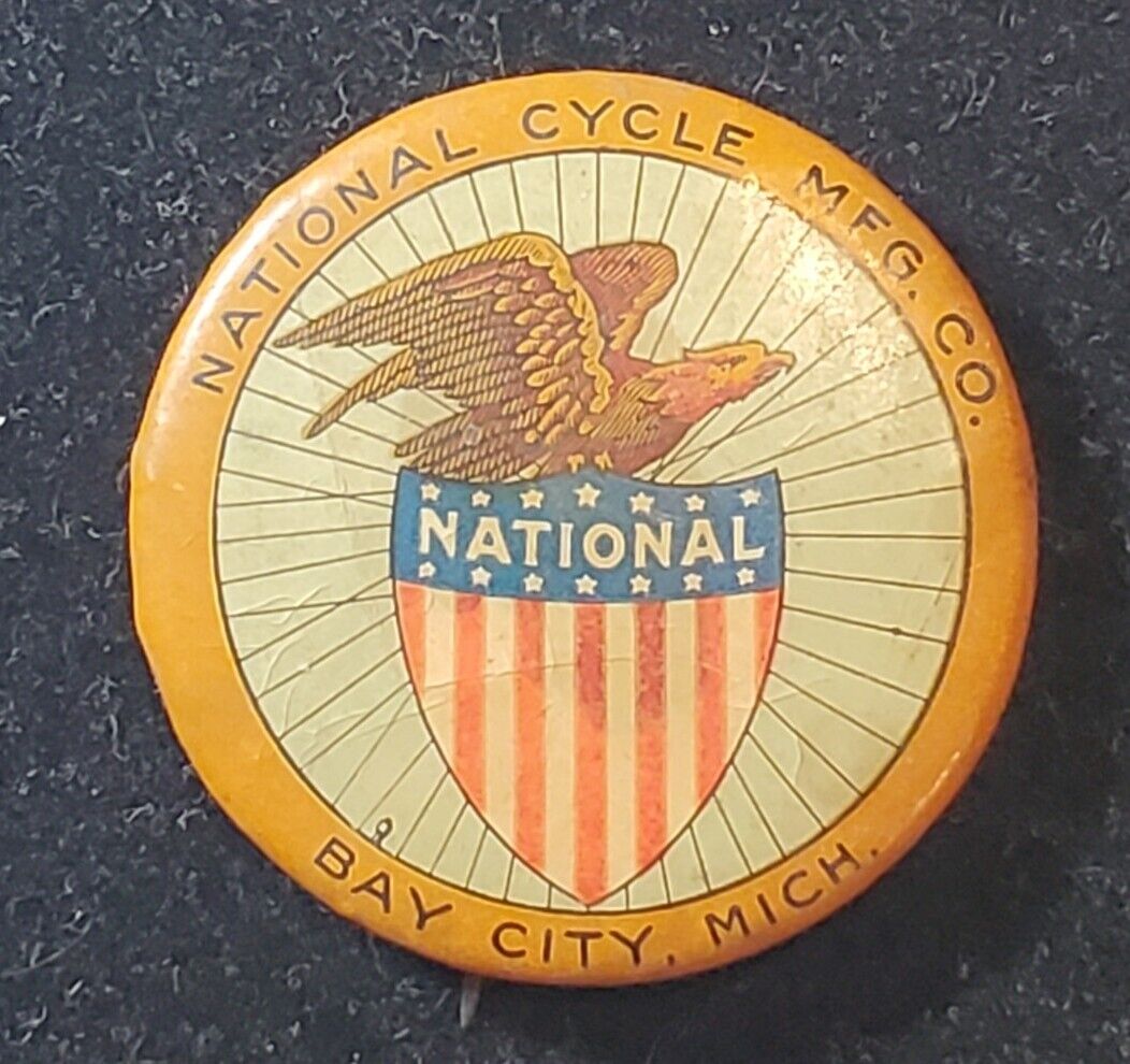 National Cycle Manufacturing Bay City Michigan Whitehead & Hoag Vtg Pin ~ t3628