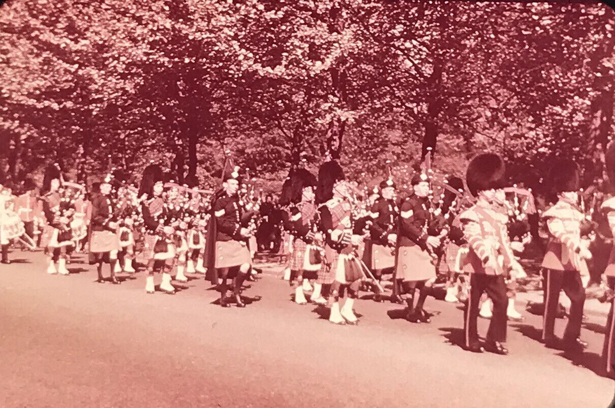 Vintage Photo Slide 1960 Mixed Irish Scots Bands Birdcage Walk London England