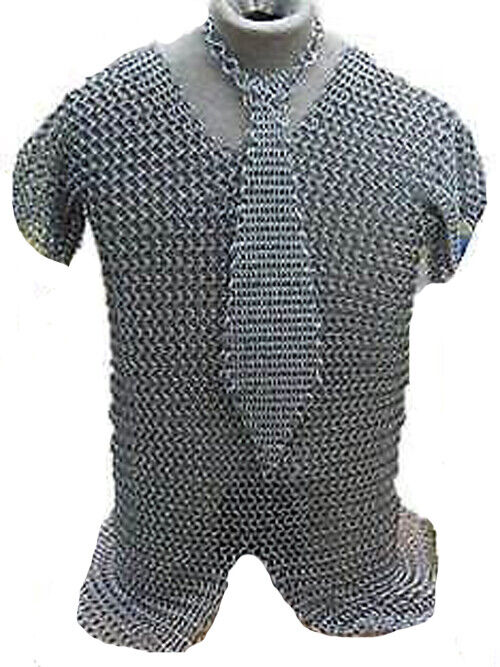 Aluminum Chainmail Shirt Tie  Butted Medieval Chainmail Habergeon Armor Costume