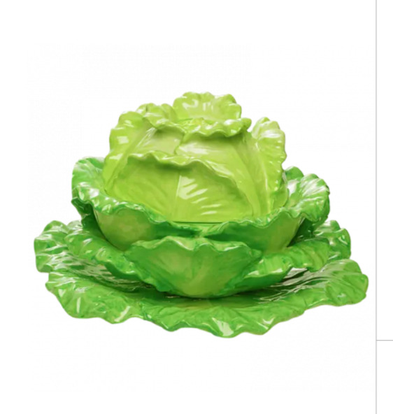 Mottahedeh Lettuce Tureen & Stand, Large