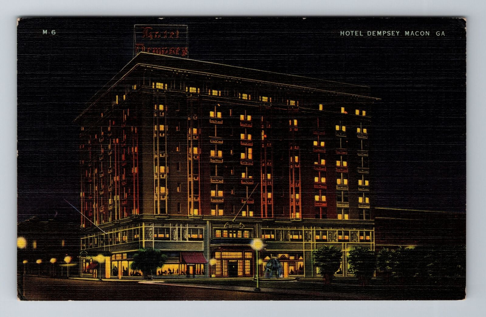 Macon GA-Georgia, Hotel Dempsey, Advertising, Antique, Vintage Souvenir Postcard