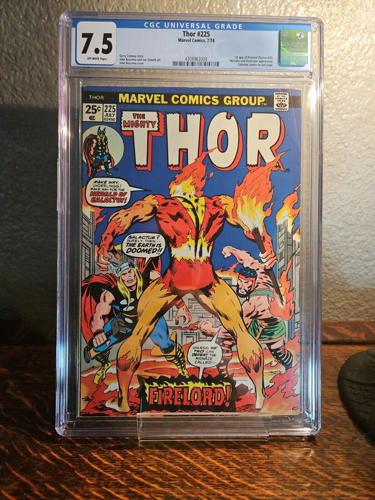 🔥The Mighty Thor #225, CGC 7.5, 1st Appearance Of The Firelord🔥