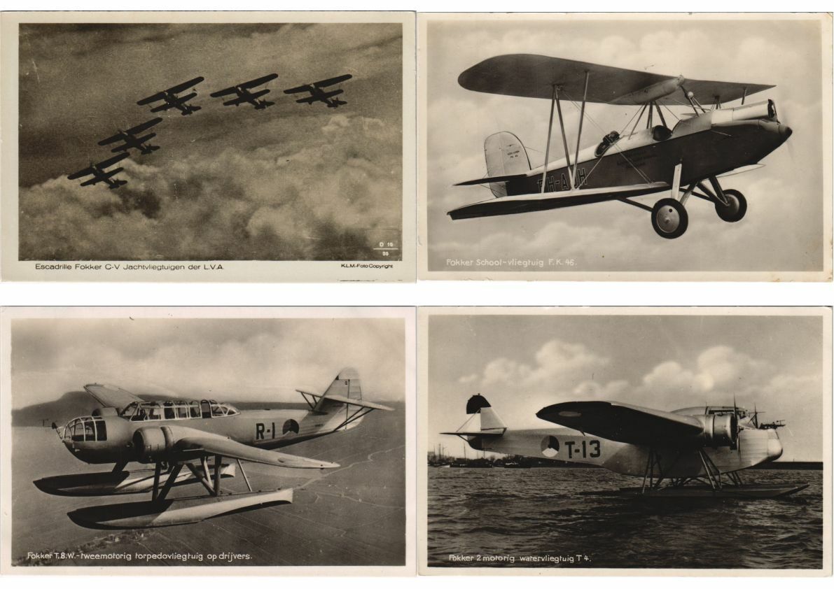 AVIATION, AIRCRAFT FOKKER 15 Vintage White Border Real Photo Postcards (L2999)