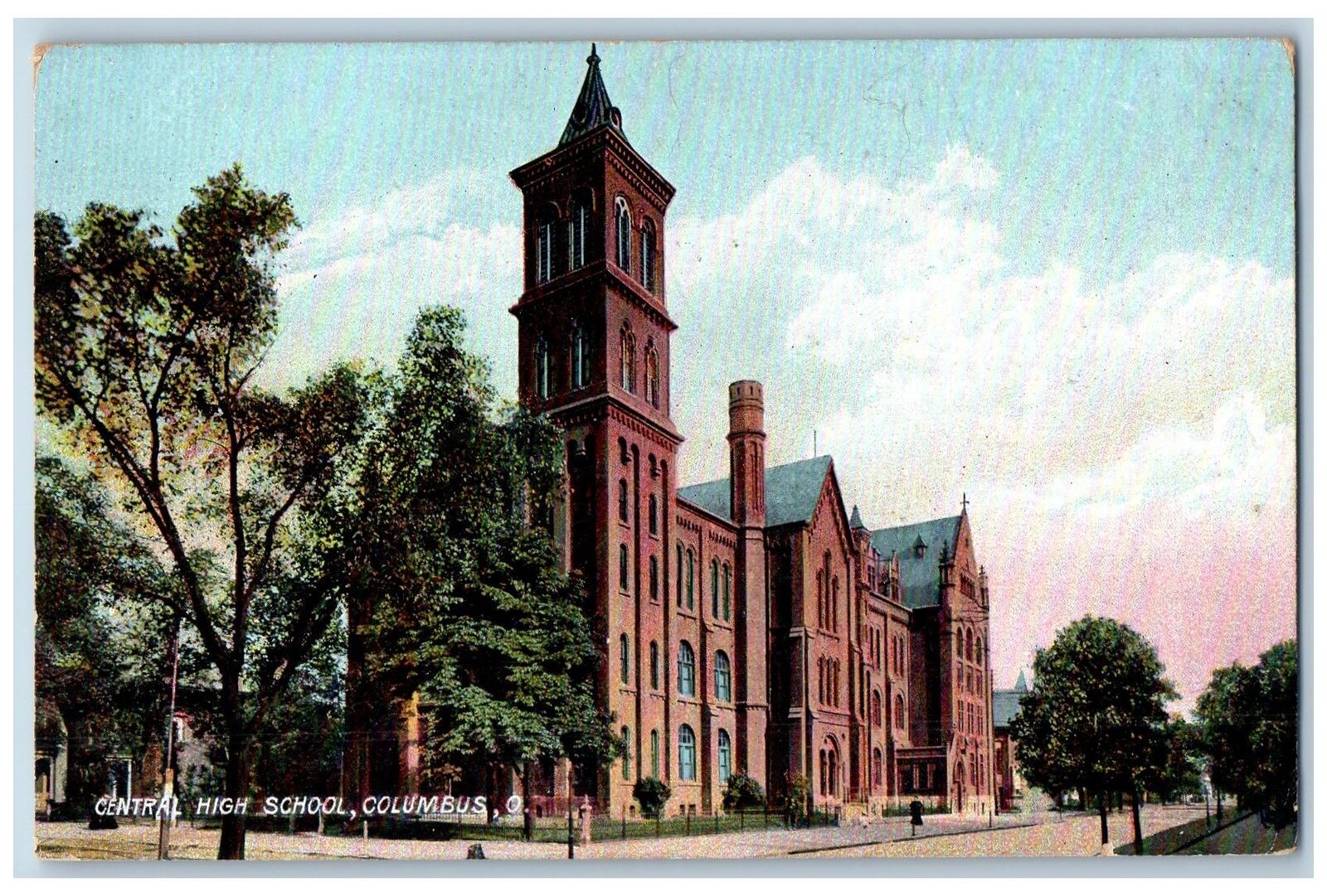 Columbus Ohio OH Postcard Central High School Building Exterior c1905\'s Antique