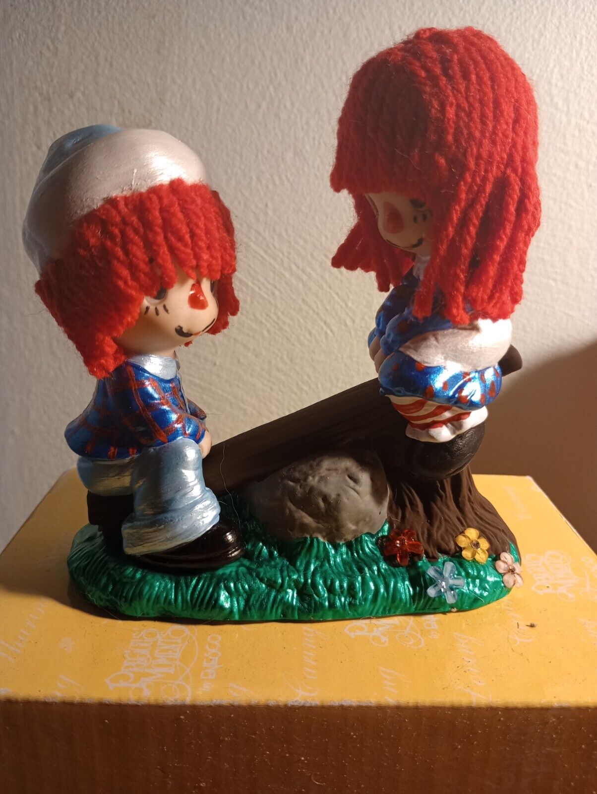 Altered Precious Moments-Raggedy Ann & Andy