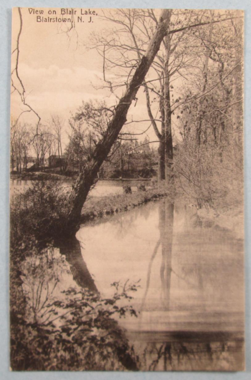 View On Blair Lake, Blairstown, NJ New Jersey 1912 Rotograph Postcard (#5717)