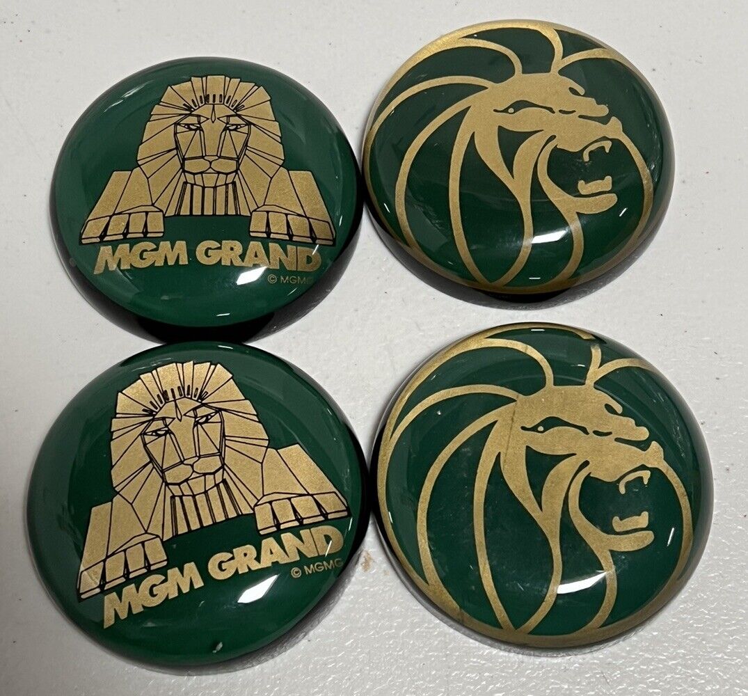 MGM Grand Lot of 4 Collectable Lion Paperweights Rare