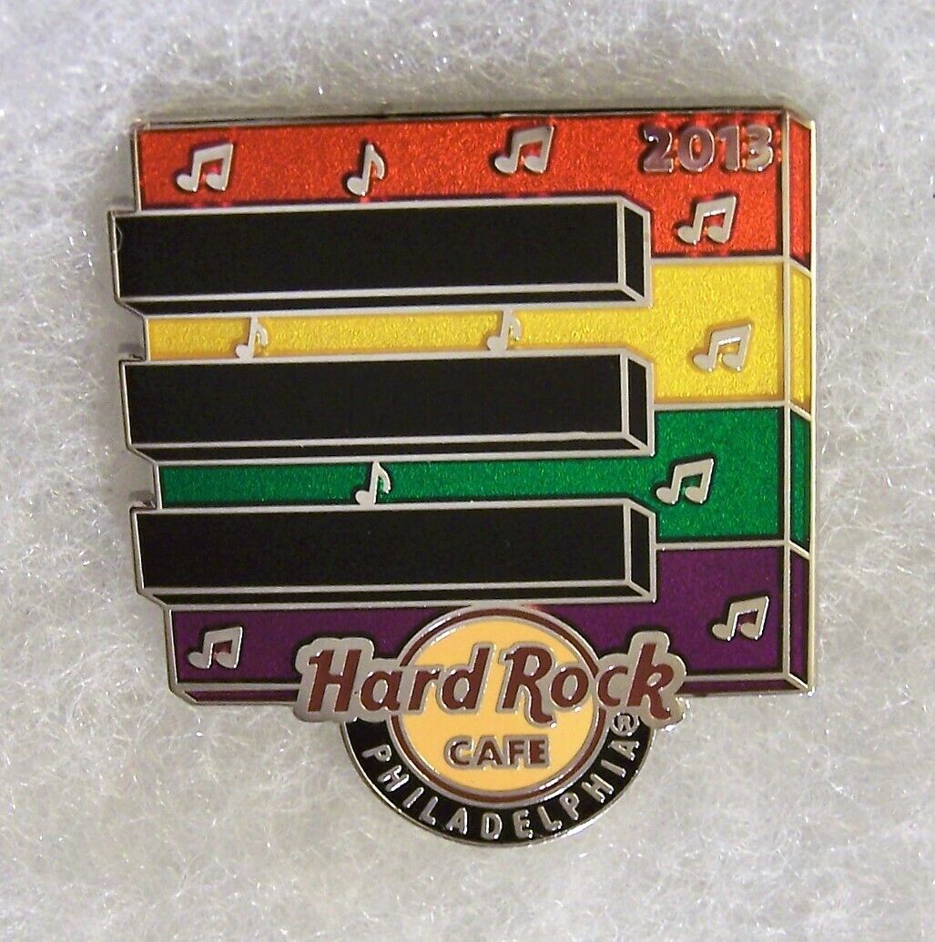HARD ROCK CAFE PHILADELPHIA RAINBOW COLORED PAINO KEYS & MUSIC NOTES PIN # 72223