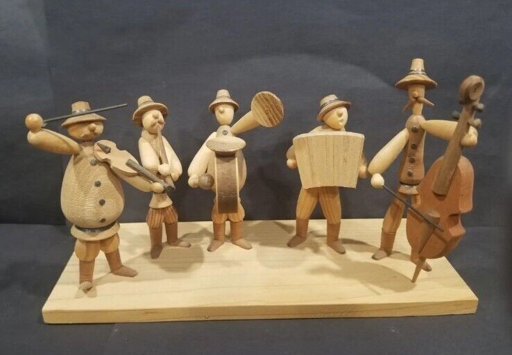 Poland carved wooden musician band figures, hand carved
