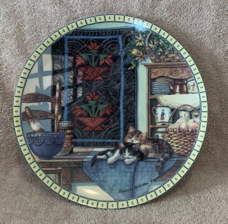 1990 Knowles LAZY MORNING CATS SLEEPING Cozy Country Corners Plate 8 1/2\