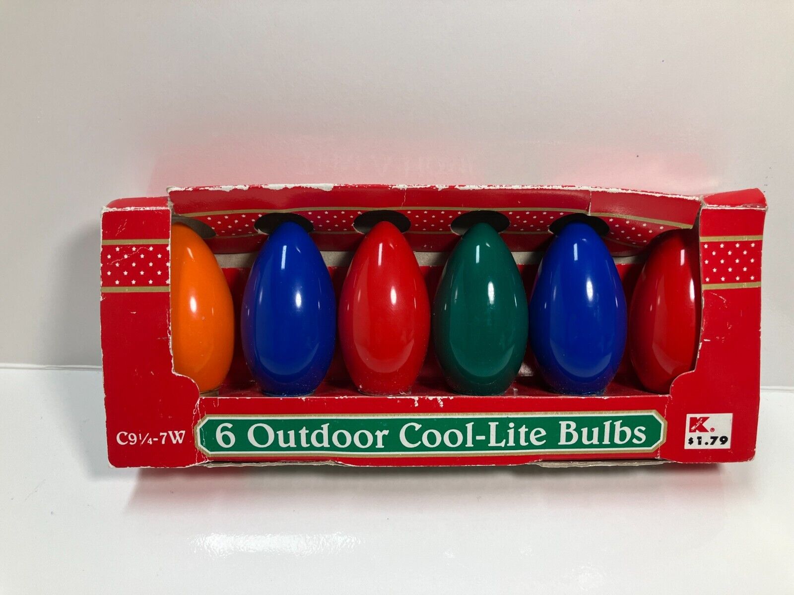 Vintage Outdoor C9 1/4 Replacement Christmas Bulbs 6  MULTI ~ COLOR   NEW in BOX