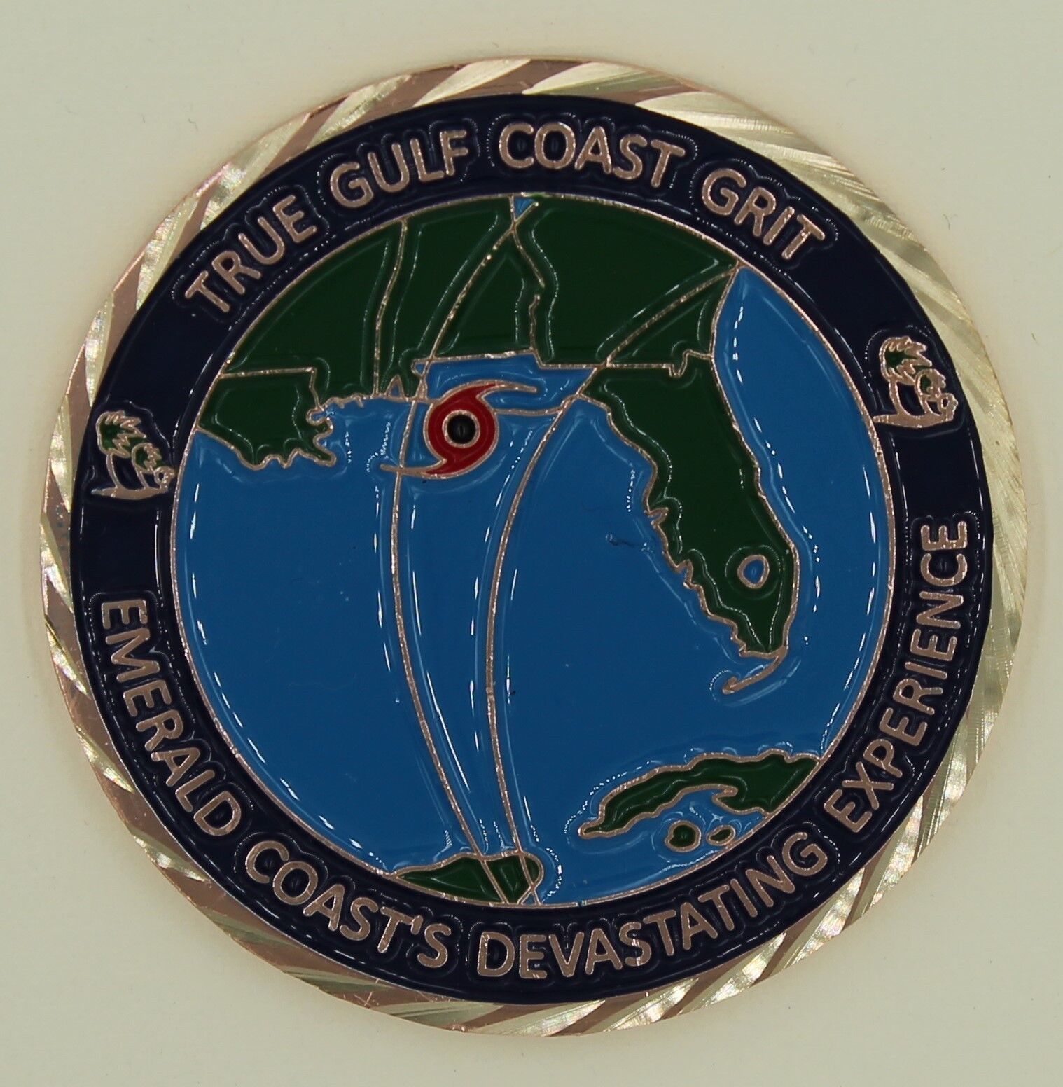 Hurricane Michael Panhandle Bay County & 850 Strong Copper Finish Challenge Coin