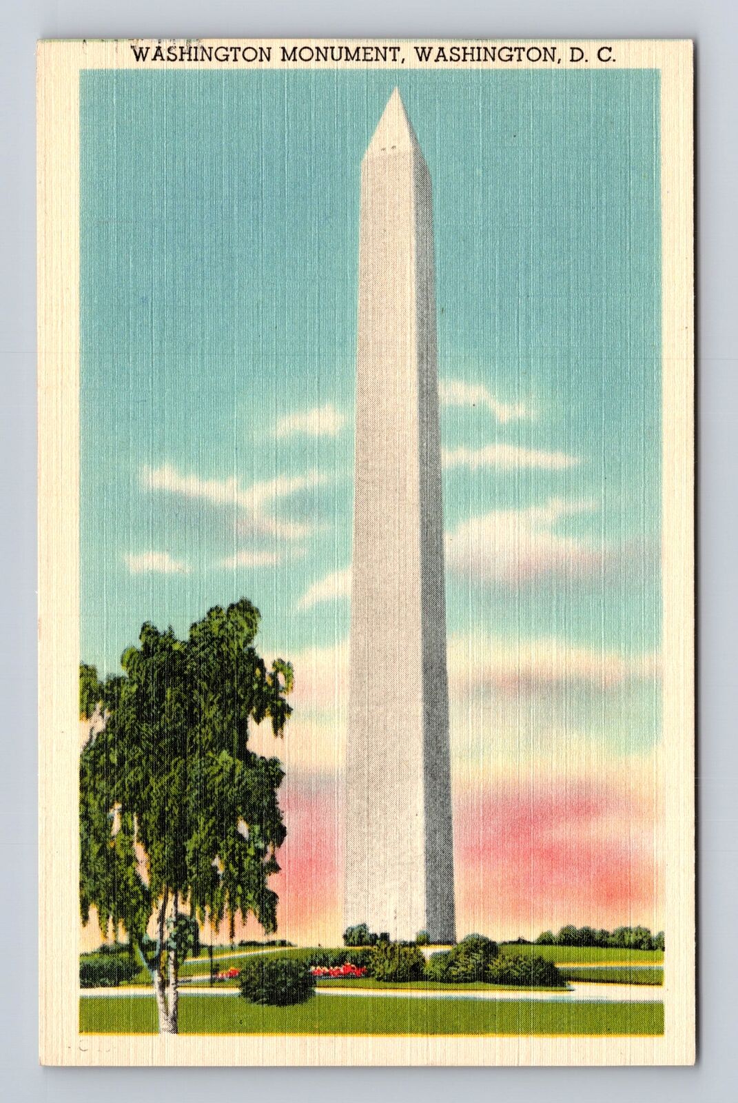 Washington DC-Washington Monument, Antique, Vintage Souvenir Postcard
