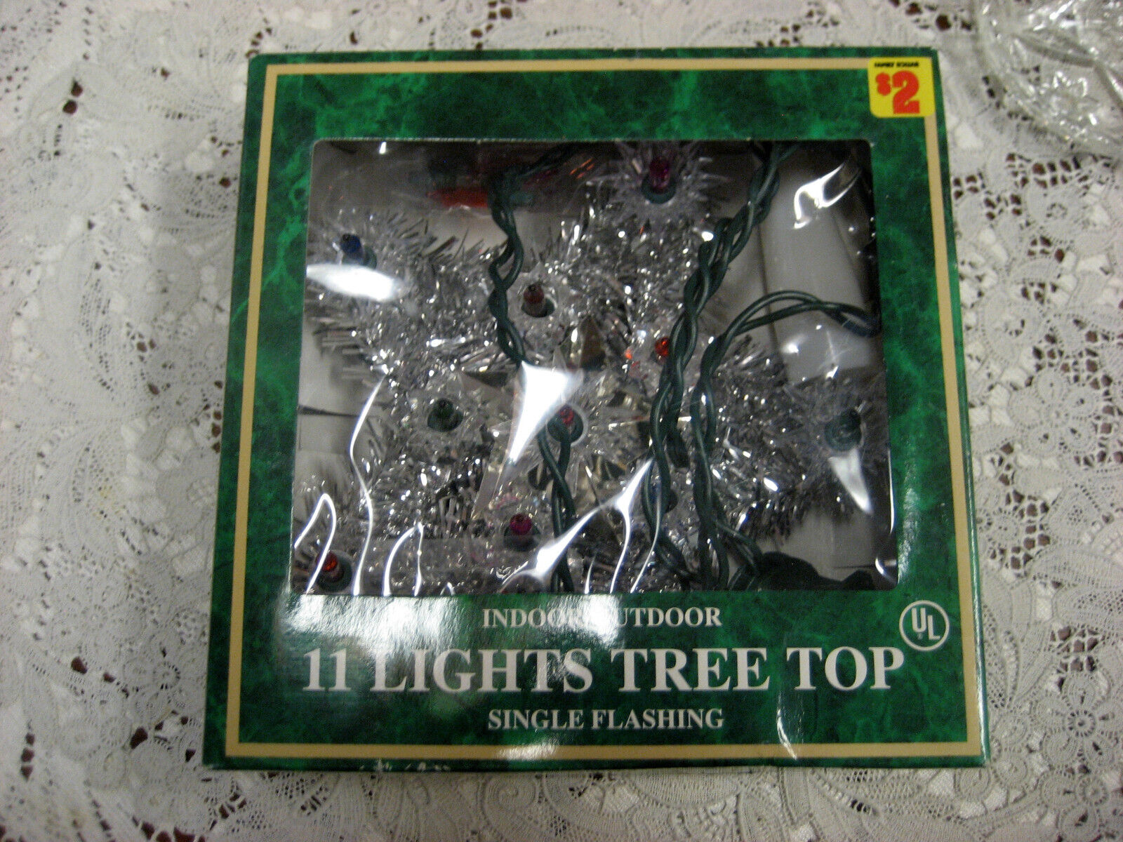 Vintage 11 Light Single Flashing Tree Top Star Indoor/Outdoor Use