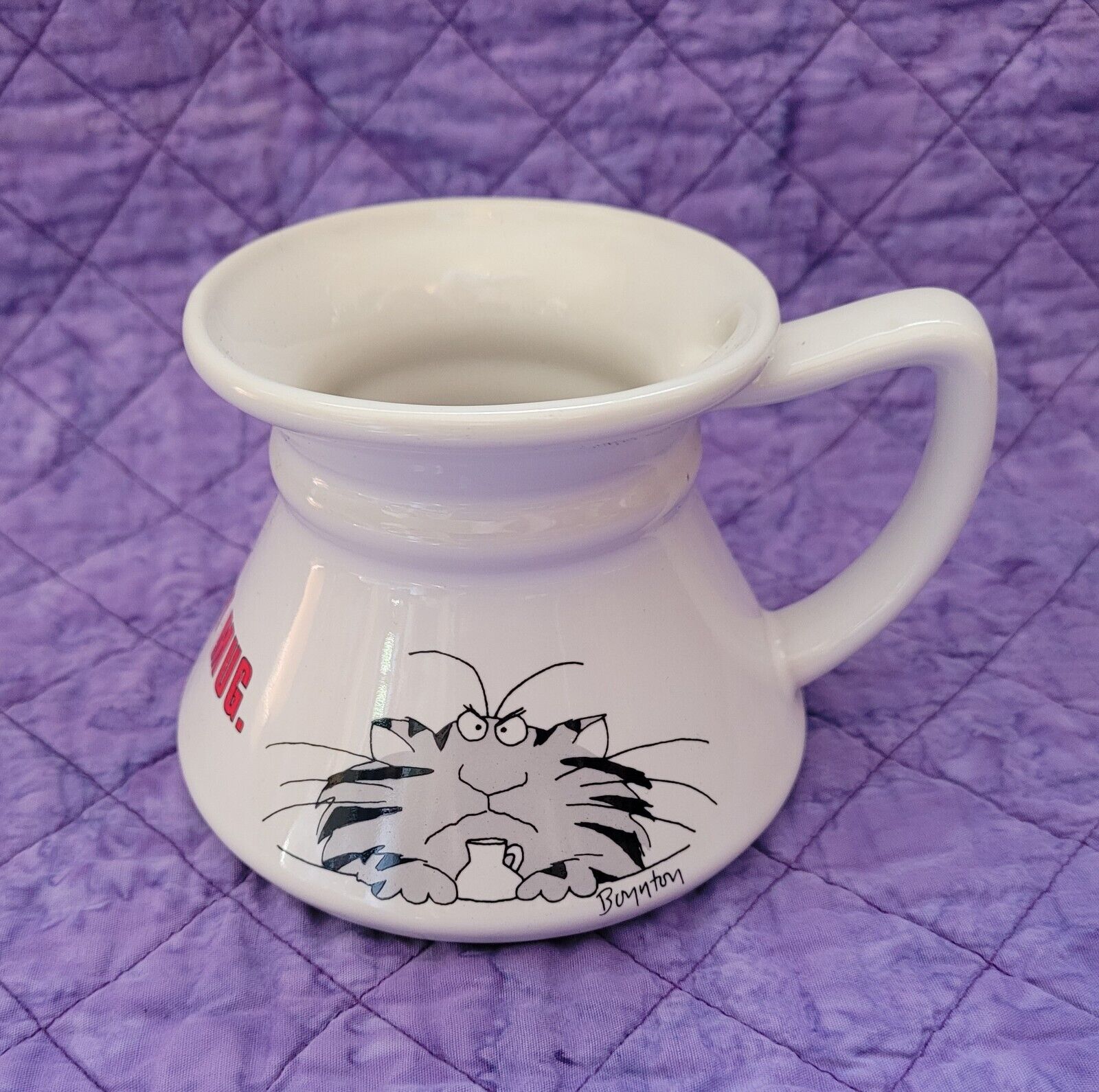 Vintage No-Spill Mug: Sandra Boynton Cat KEEP YOUR PAWS OFF MY MUG