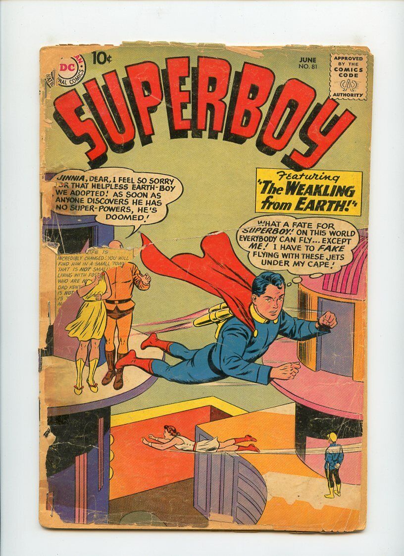 Superboy #81 DC Comics 1960 Low Grade with Extra Staples and Cover Detached ****