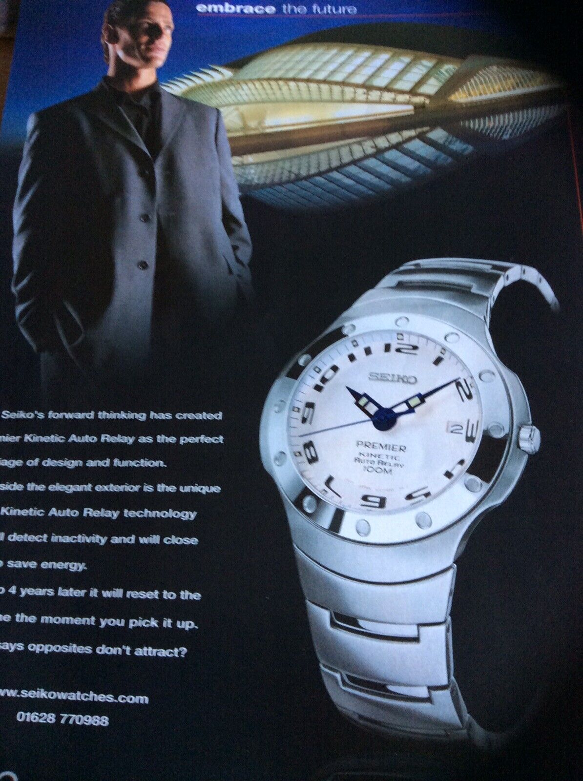 B3a Ephemera 2002 Advert Seiko Premier Wrist Watch