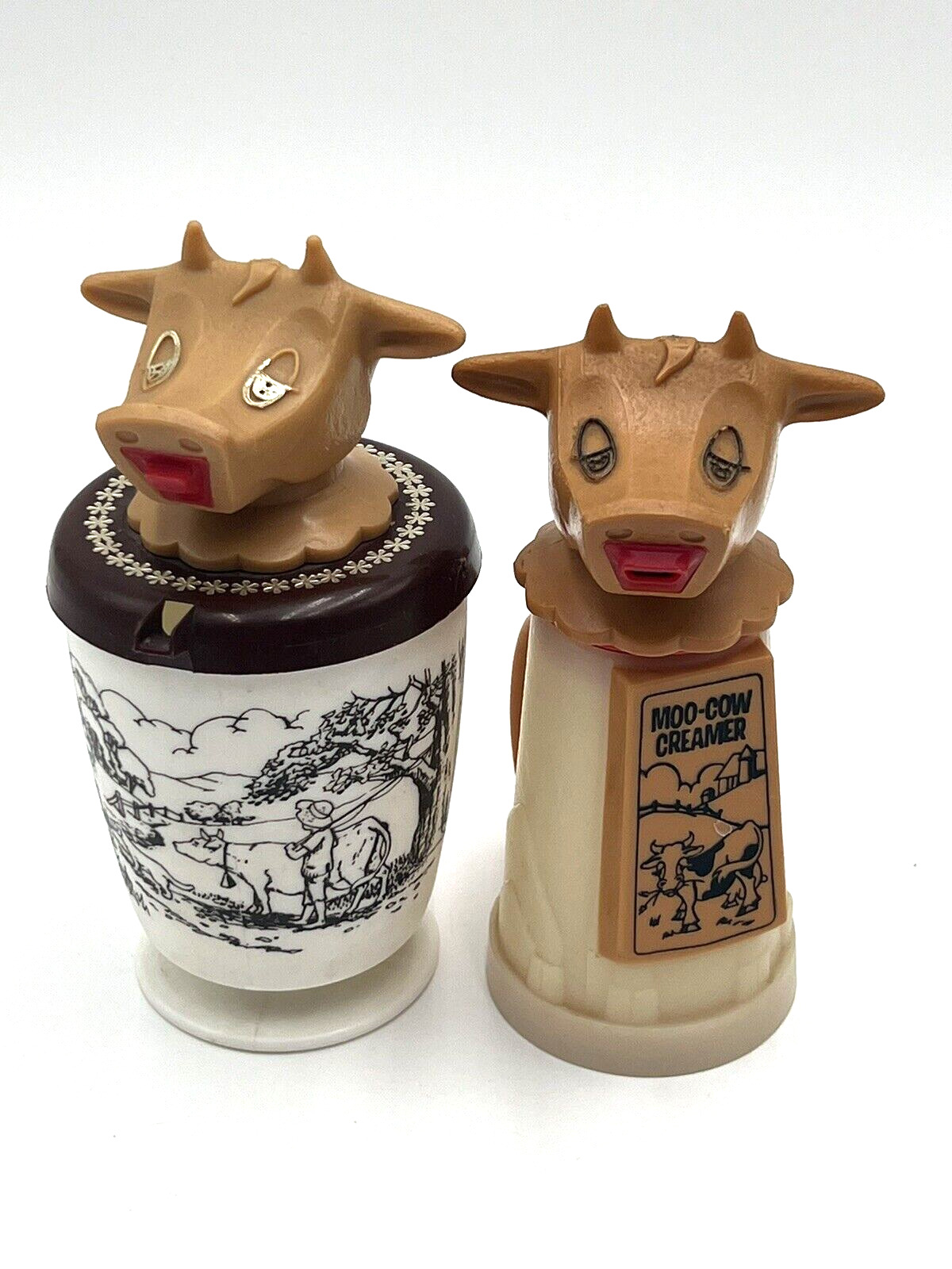 Vintage 1970\'s Moo-Cow Coffee Creamer & Drink Sippy Cup Whirley Industries USA